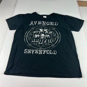 Bayside Avenged Sevenfold Band Shirt Adult Large Black Faded Short Sleeve Tee